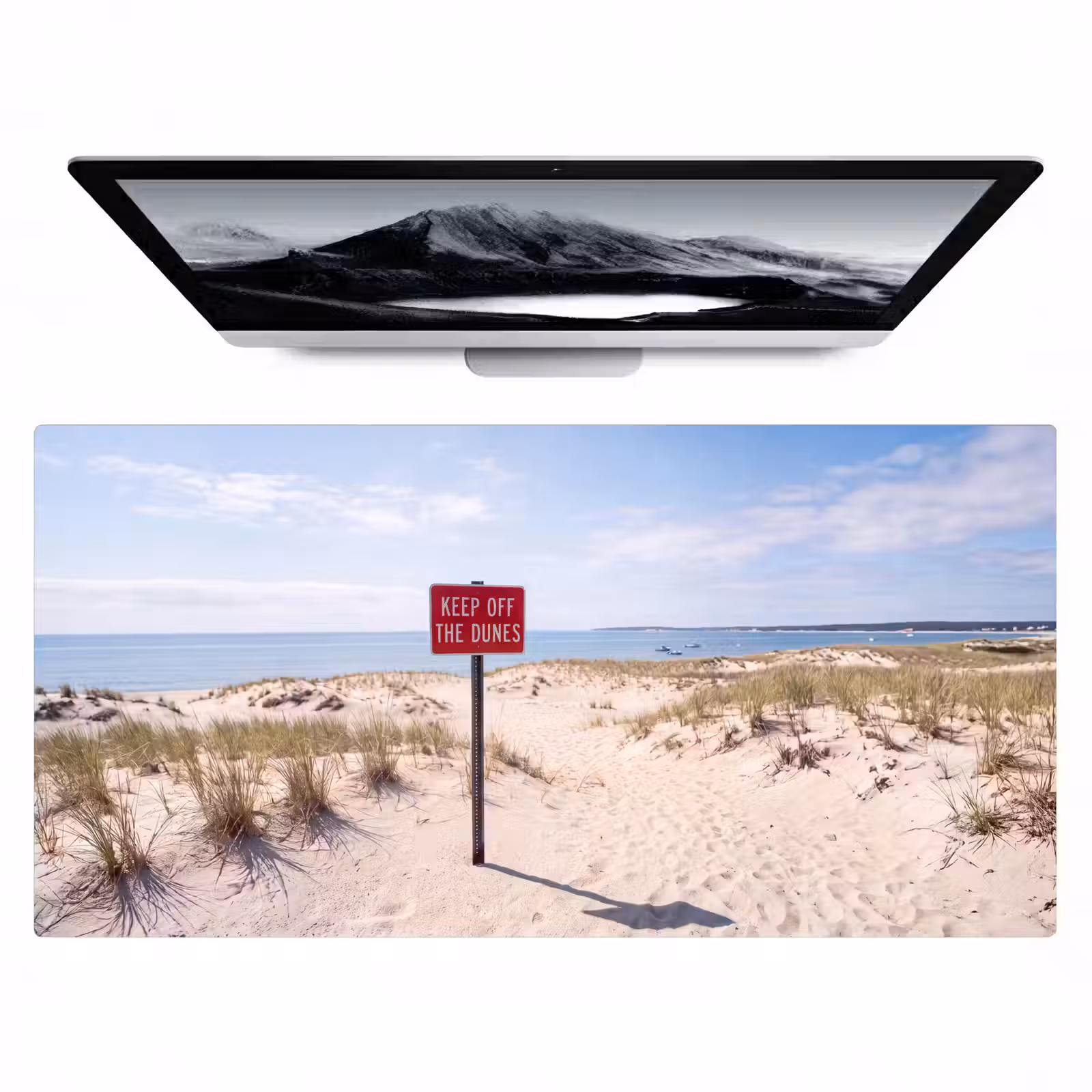 Bureau onderlegger - Duin - Bord - Kust - Landschap - Rood — 1