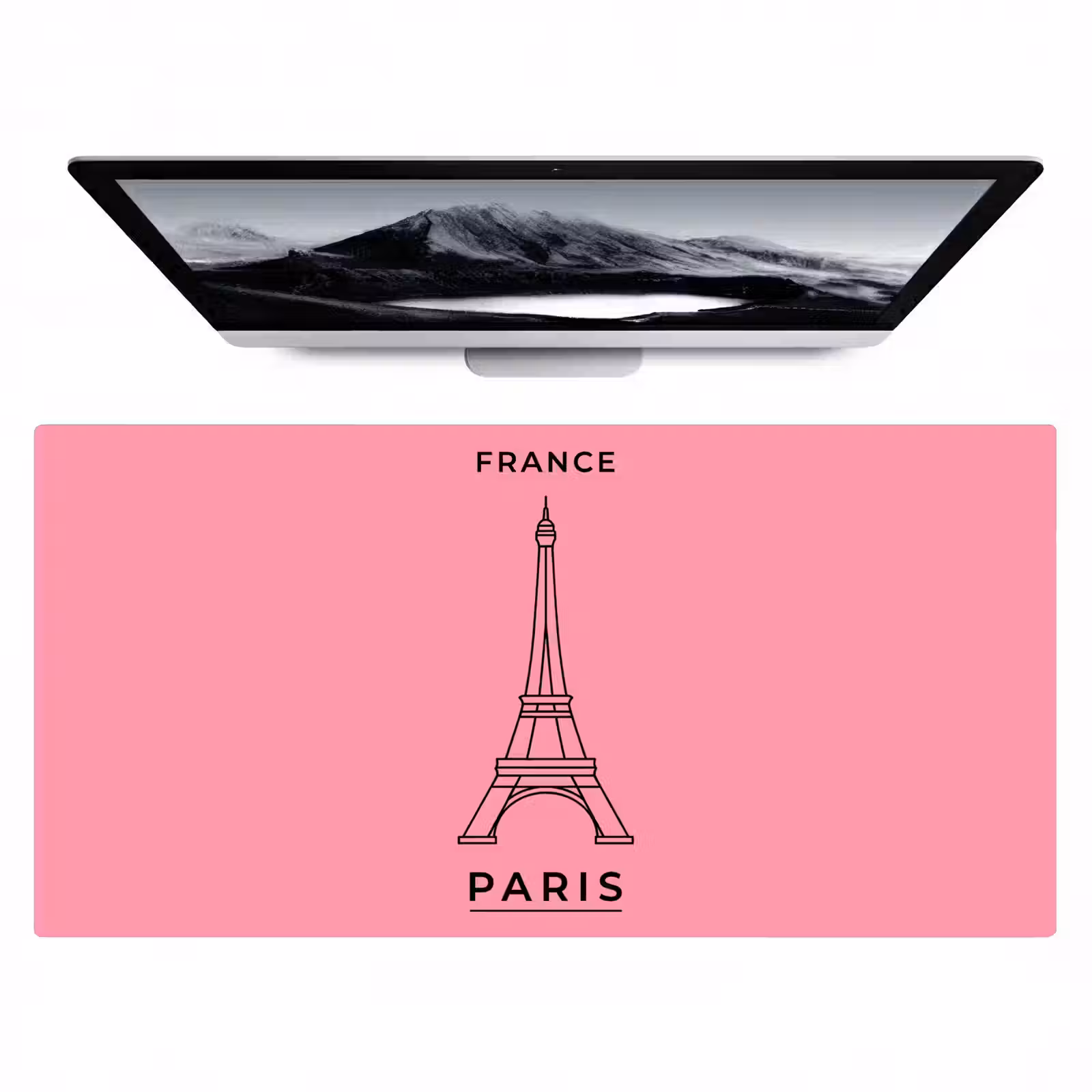 Bureau onderlegger - Eiffeltoren - Parijs - Architectuur - Minimalistisch - Roze — 1