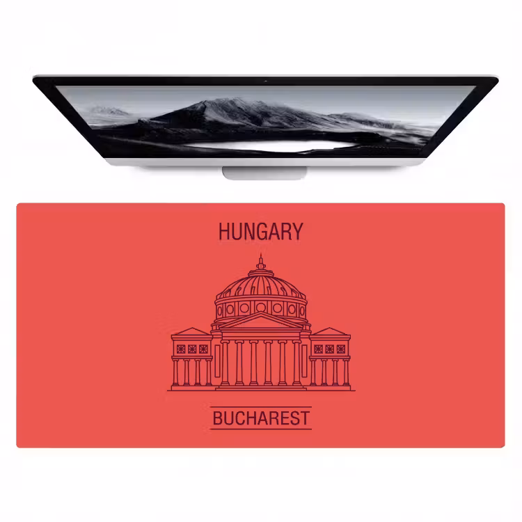 Bureau onderlegger - Architectuur - Boekarest - Stedelijk - Lijntekening - Rood — 1