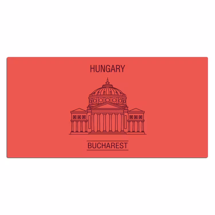 Bureau onderlegger - Architectuur - Boekarest - Stedelijk - Lijntekening - Rood — 2