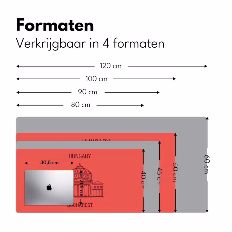 Bureau onderlegger - Architectuur - Boekarest - Stedelijk - Lijntekening - Rood — 8