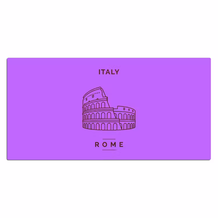 Bureau onderlegger - Architectuur - Colosseum - Rome - Minimalistisch - Paars — 2