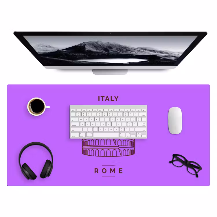 Bureau onderlegger - Architectuur - Colosseum - Rome - Minimalistisch - Paars — 4