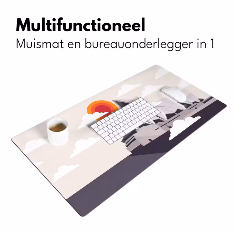 Bureau onderlegger - Architectuur - Stadsgezicht - Modern - Grijs - Oranje — 7