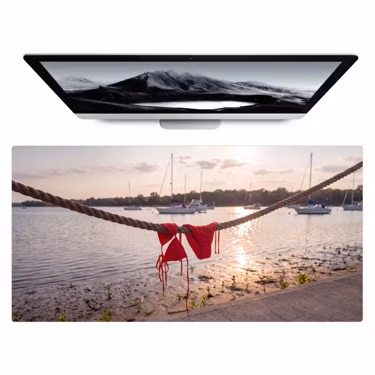 Bureau onderlegger - Badkleding - Rood - Zomer - Water - Zonsondergang — 1