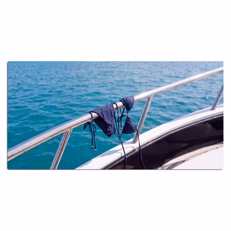 Bureau onderlegger - Bikini - Reling - Zee - Zomer - Blauw — 2