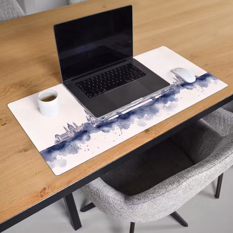 Bureau onderlegger - Boedapest - Skyline - Architectuur - Aquarel - Blauw — 3
