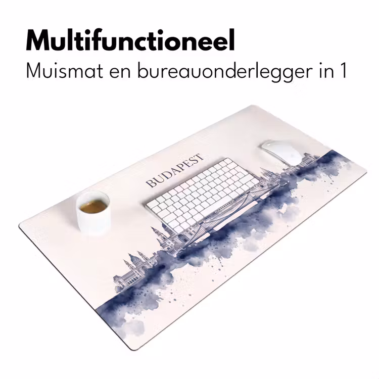 Bureau onderlegger - Boedapest - Skyline - Architectuur - Aquarel - Blauw — 7
