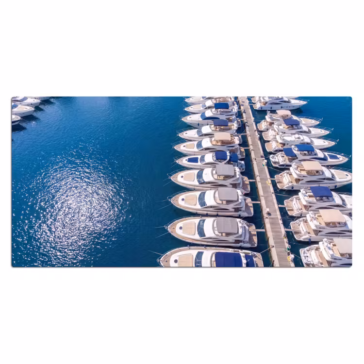 Bureau onderlegger - Boot - Jachthaven - Water - Zomer - Blauw — 2