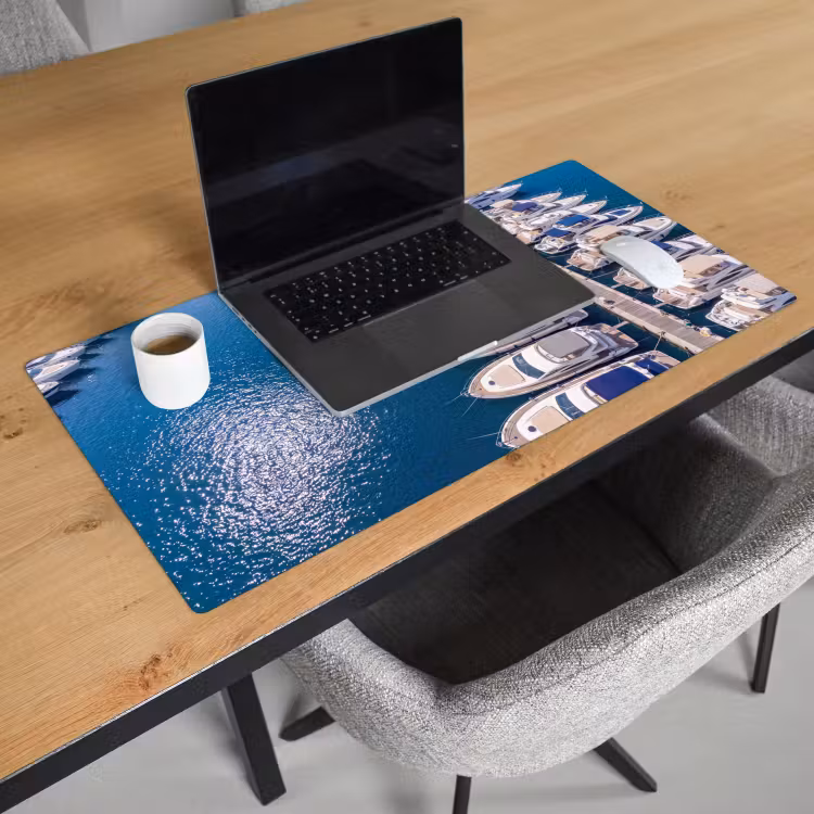 Bureau onderlegger - Boot - Jachthaven - Water - Zomer - Blauw — 3