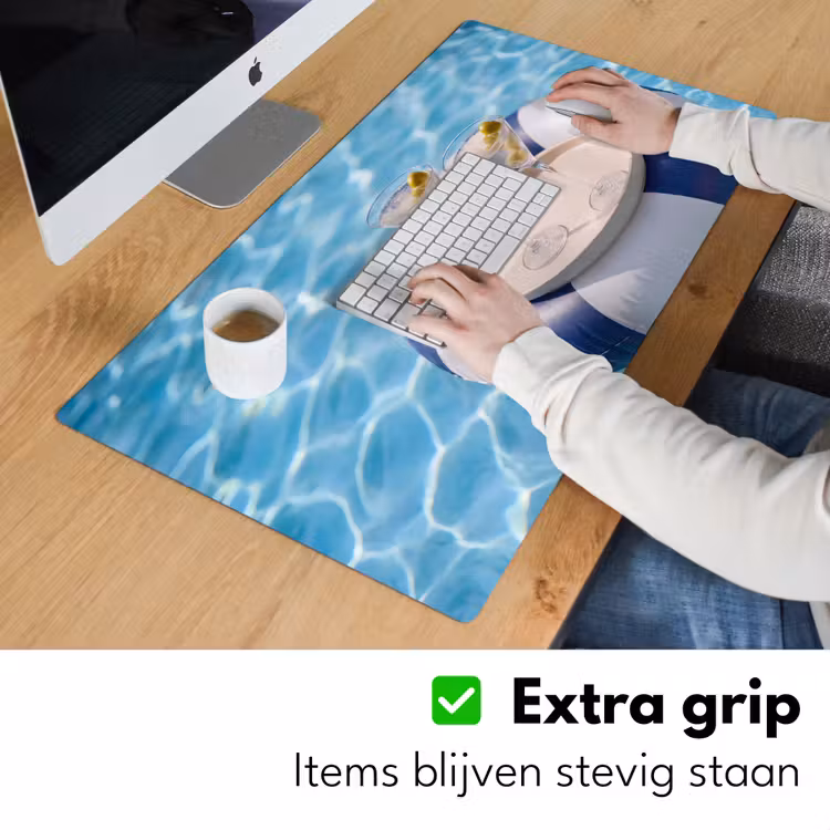 Bureau onderlegger - Cocktail - Zwembad - Zomer - Blauw — 6