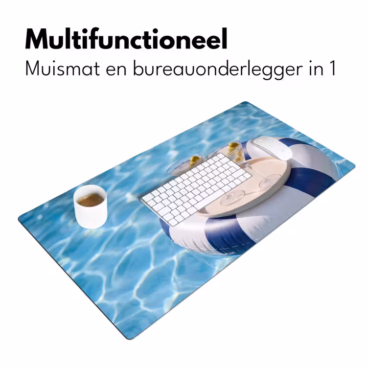 Bureau onderlegger - Cocktail - Zwembad - Zomer - Blauw — 7