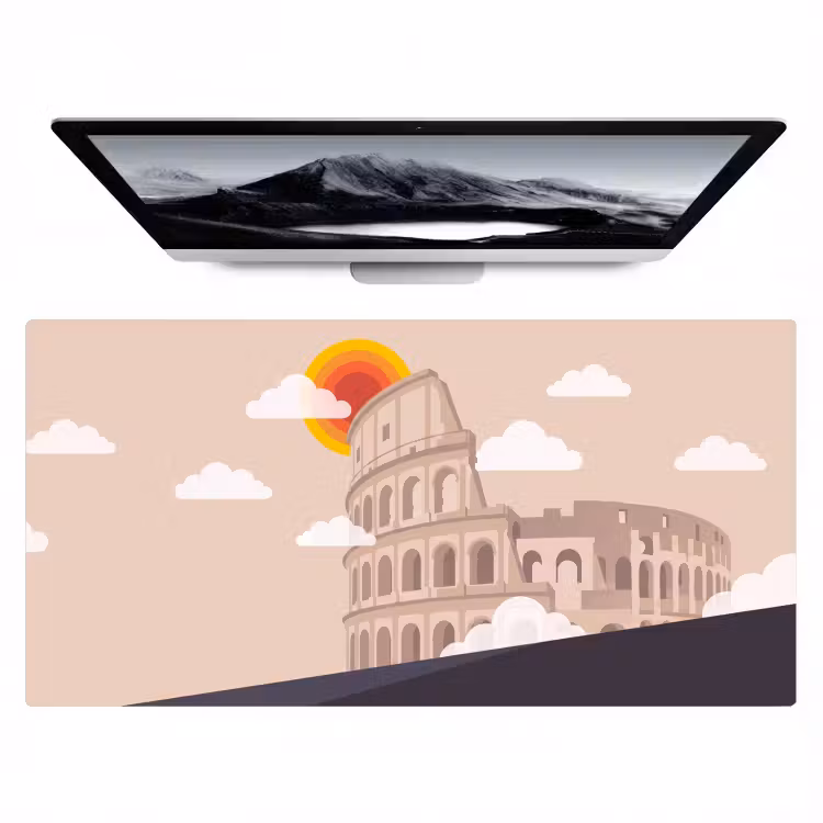 Bureau onderlegger - Colosseum - Zonsopgang - Rome - Architectuur - Beige — 1