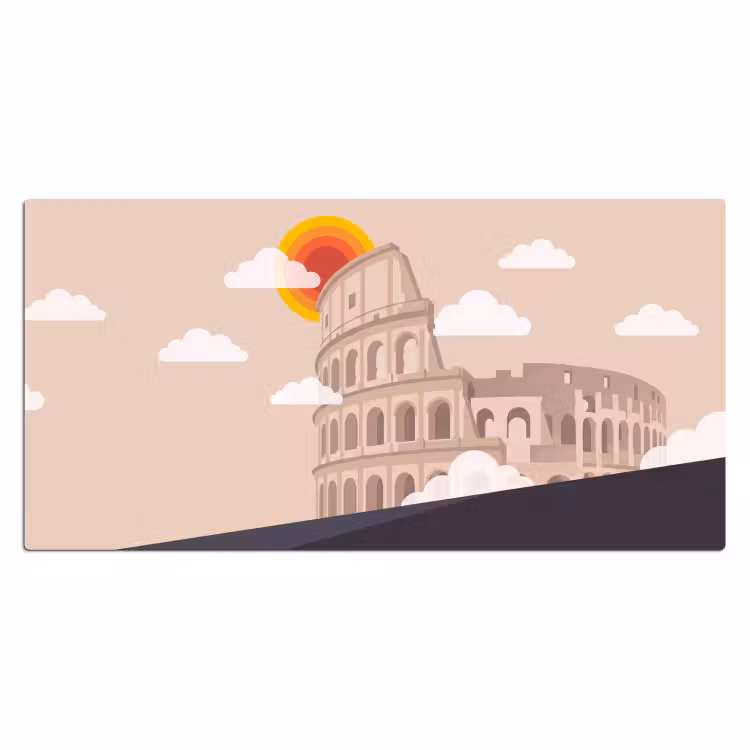 Bureau onderlegger - Colosseum - Zonsopgang - Rome - Architectuur - Beige — 2