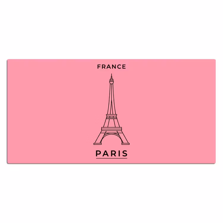 Bureau onderlegger - Eiffeltoren - Parijs - Architectuur - Minimalistisch - Roze — 2