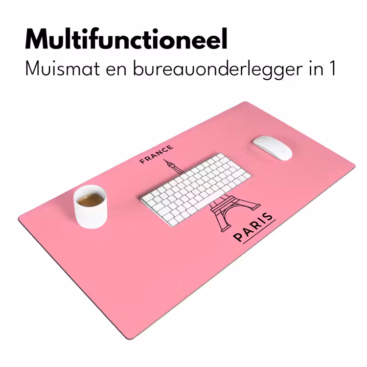 Bureau onderlegger - Eiffeltoren - Parijs - Architectuur - Minimalistisch - Roze — 7