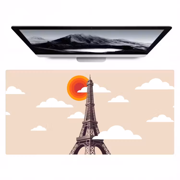 Bureau onderlegger - Eiffeltoren - Zon - Architectuur - Abstract - Beige — 1