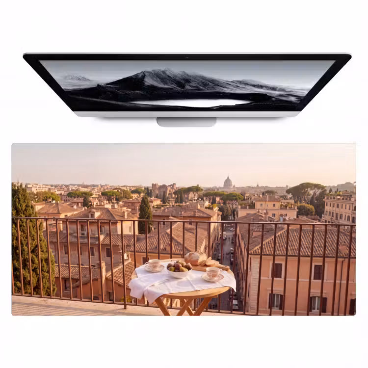 Bureau onderlegger - Eten - Ontbijt - Balkon - Stad - Zonsopgang — 1