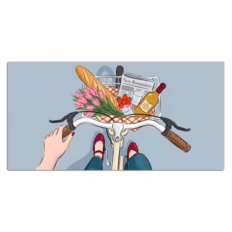 Bureau onderlegger - Fiets - Picknick - Zomer - Illustratie — 2