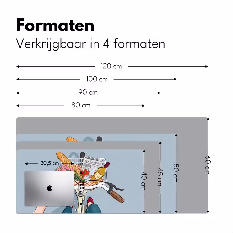 Bureau onderlegger - Fiets - Picknick - Zomer - Illustratie — 8