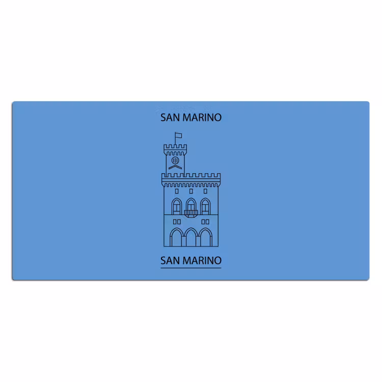 Bureau onderlegger - Gebouw - San Marino - Architectuur - Lijntekening - Blauw — 2