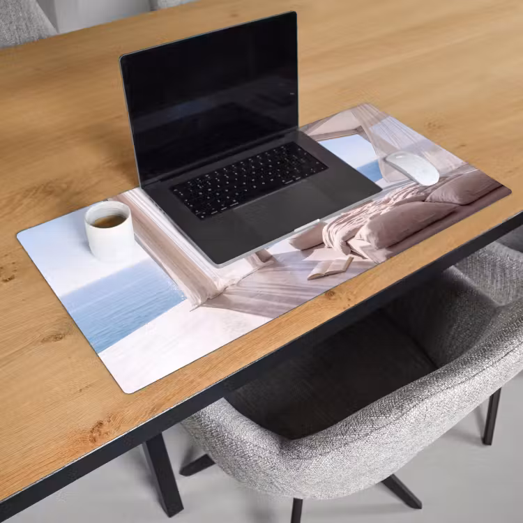 Bureau onderlegger - Interieur - Zeezicht - Modern - Rust - Beige — 3