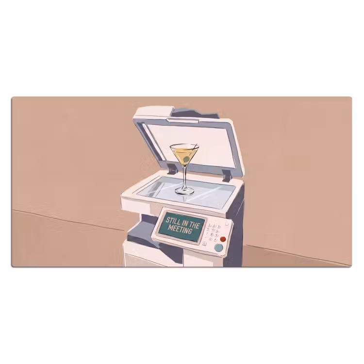 Bureau onderlegger - Kantoor - Drank - Humor - Illustratie — 2