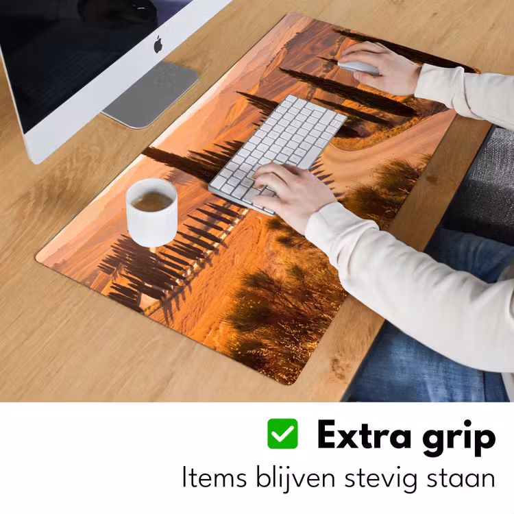 Bureau onderlegger - Landschap - Weg - Bomen - Natuur - Goud — 6