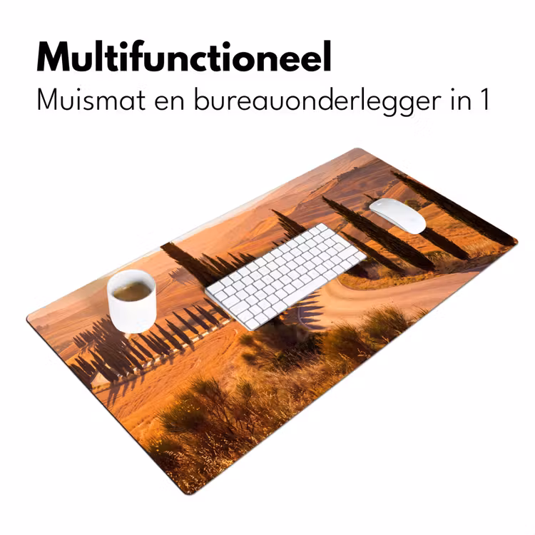 Bureau onderlegger - Landschap - Weg - Bomen - Natuur - Goud — 7