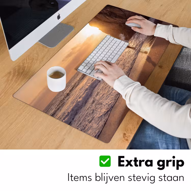 Bureau onderlegger - Mensen - Oceaan - Zonsondergang - Kust - Goud — 6