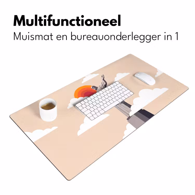 Bureau onderlegger - Monument - Stad - Zonsondergang - Minimalistisch - Oranje — 7