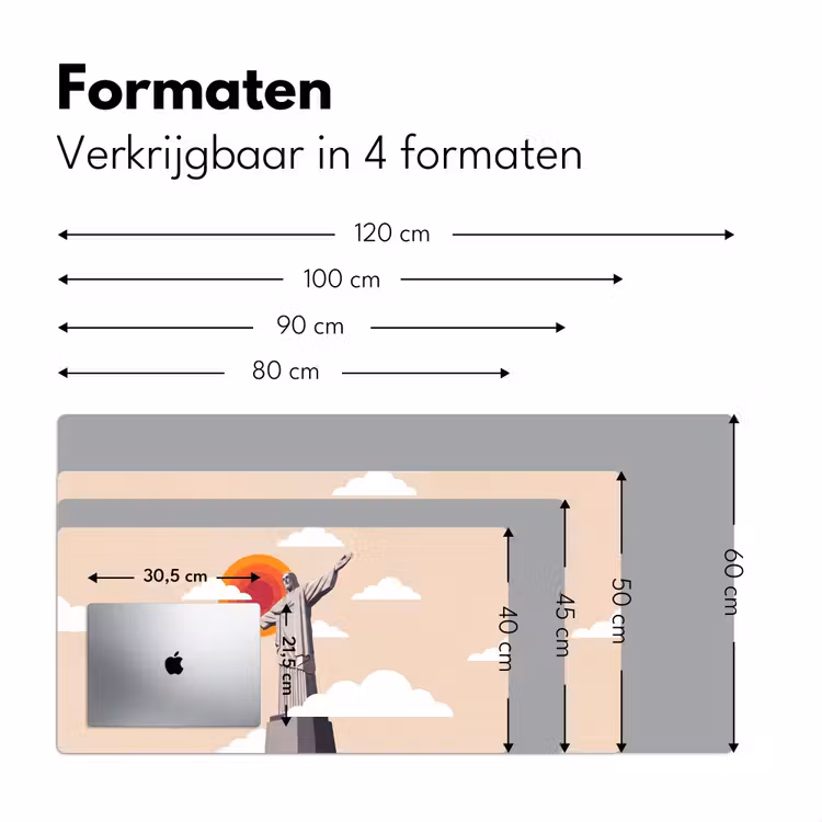 Bureau onderlegger - Monument - Stad - Zonsondergang - Minimalistisch - Oranje — 8