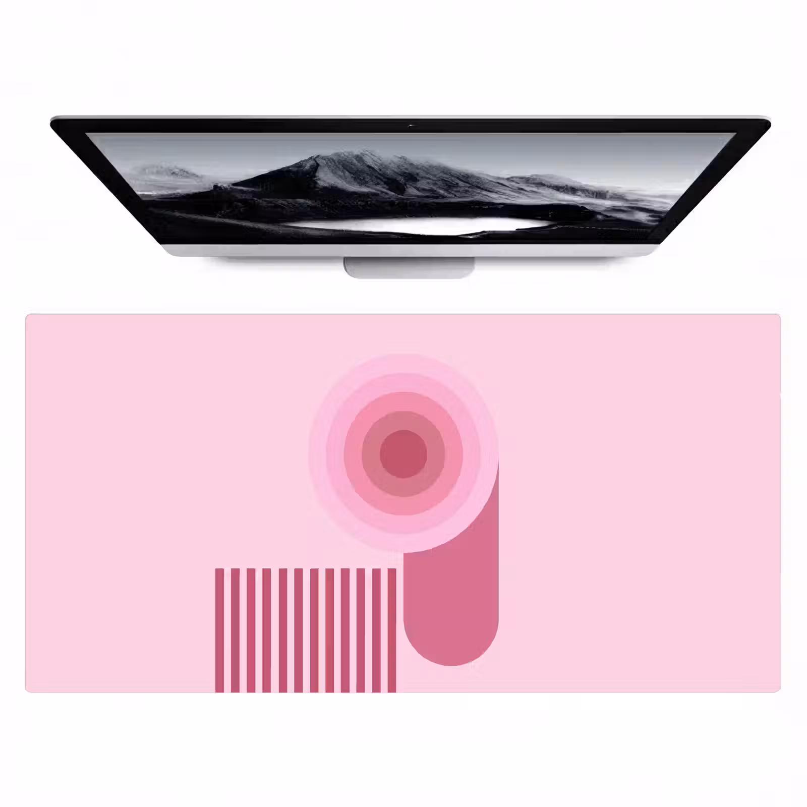 Bureau onderlegger - Abstract - Cirkels - Strepen - Modern - Roze — 1