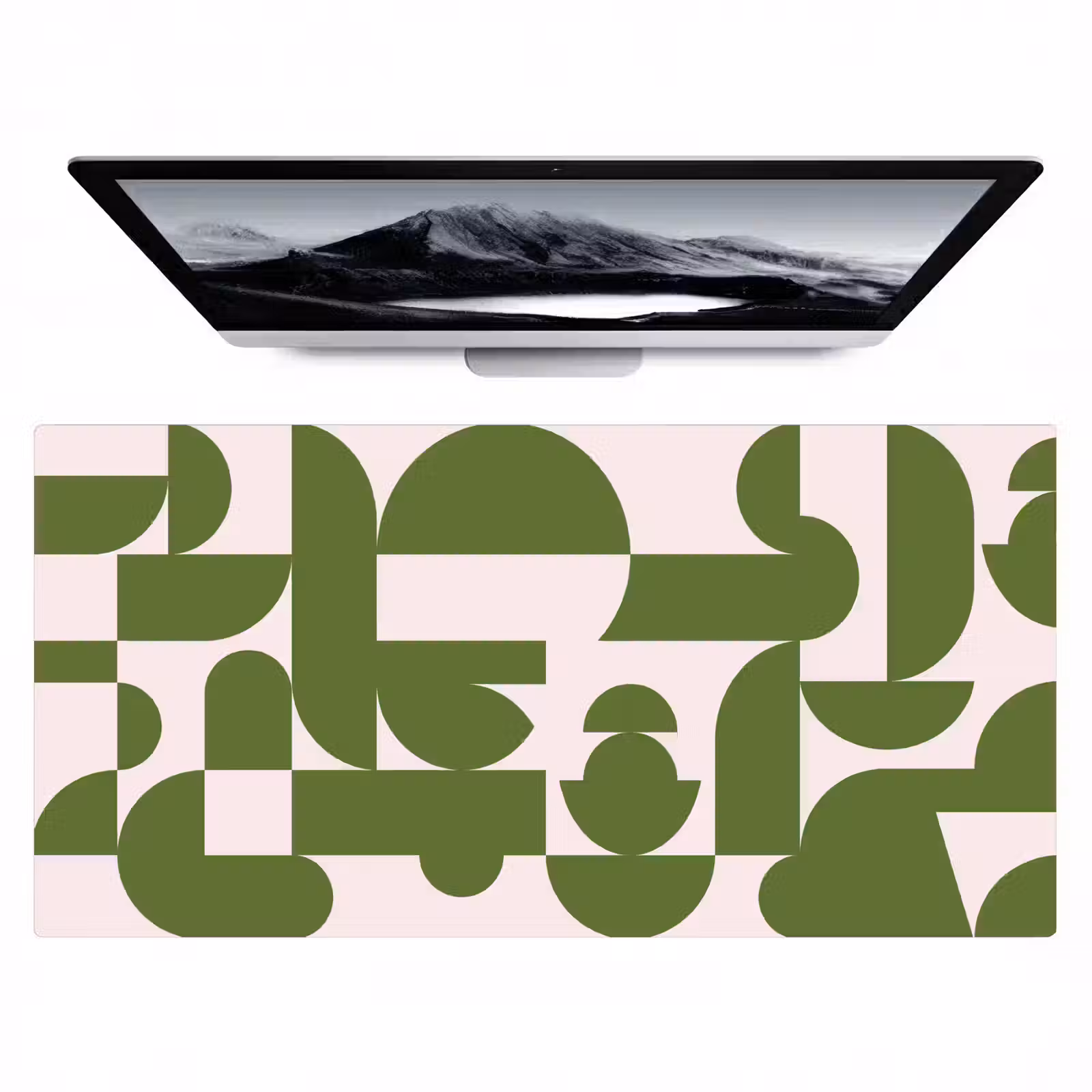 Bureau onderlegger - Abstract - Geometrie - Modern - Groen - Wit — 1