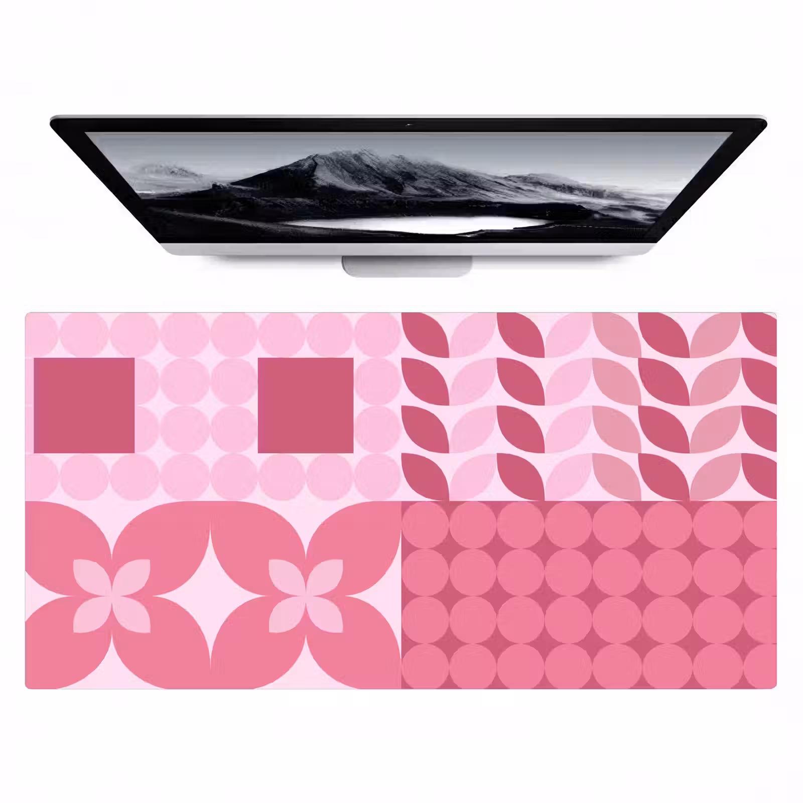 Bureau onderlegger - Abstract - Geometrisch - Patroon - Modern - Roze — 1