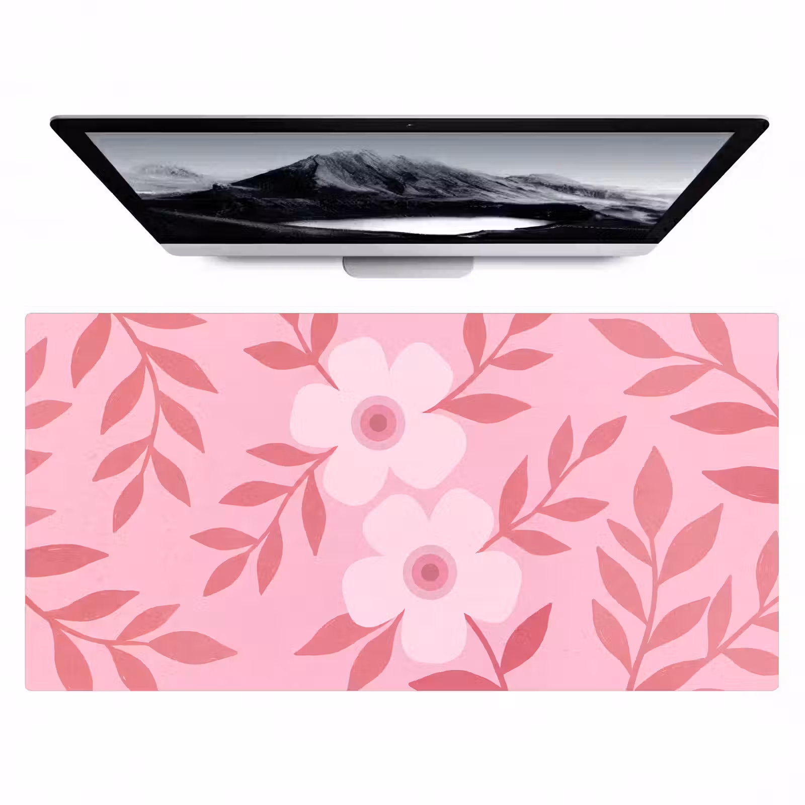 Bureau onderlegger - Bloemen - Abstract - Modern - Roze - Natuur — 1