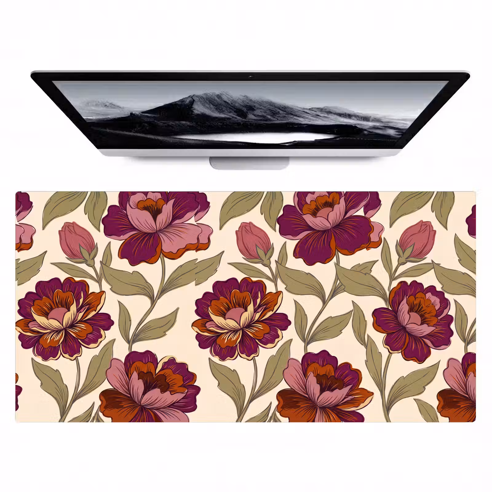 Bureau onderlegger - Bloemen - Patroon - Natuur - Modern - Paars — 1