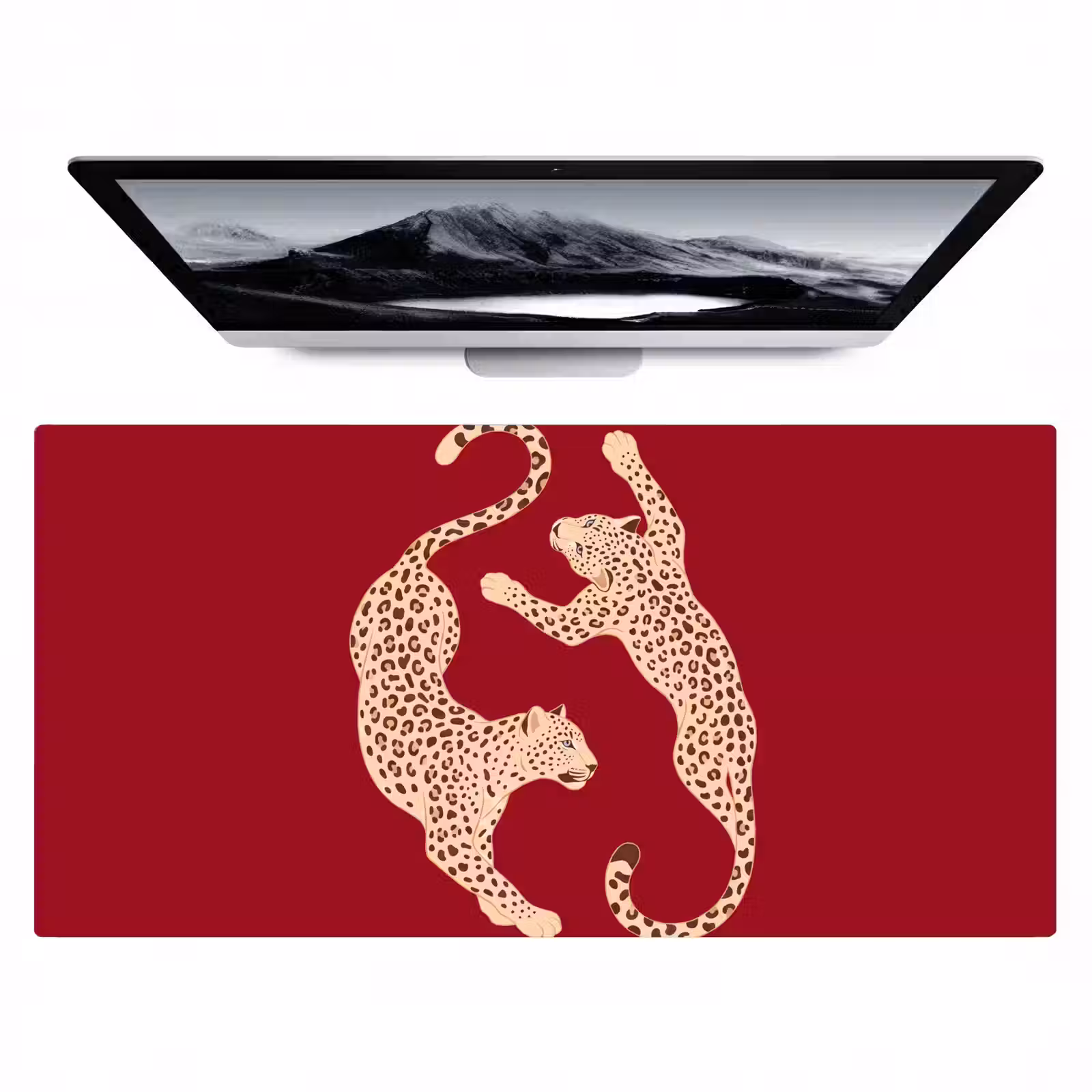 Bureau onderlegger - Dieren - Luipaard - Abstract - Rood - Modern — 1