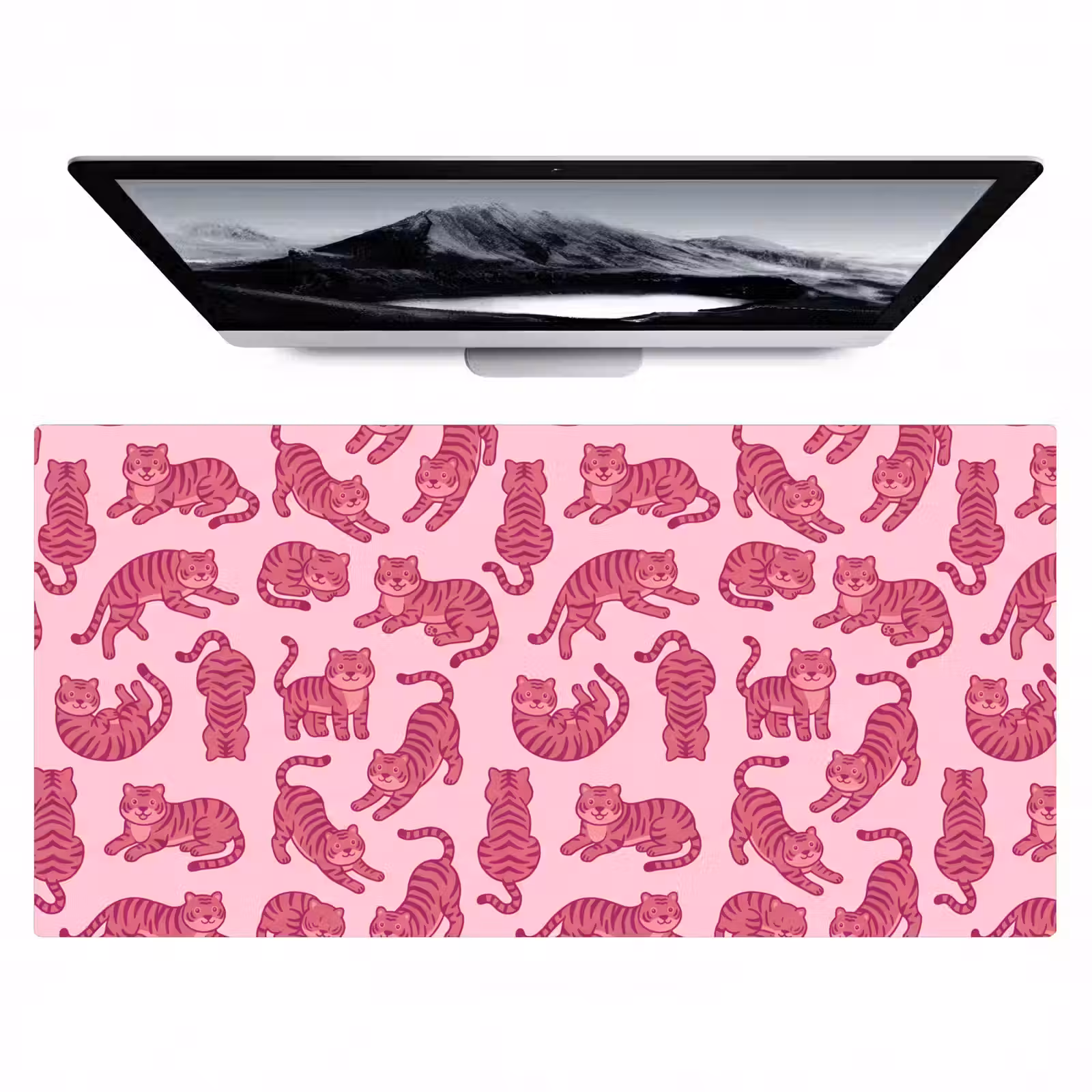 Bureau onderlegger - Dieren - Patroon - Roze - Speels - Cartoon — 1