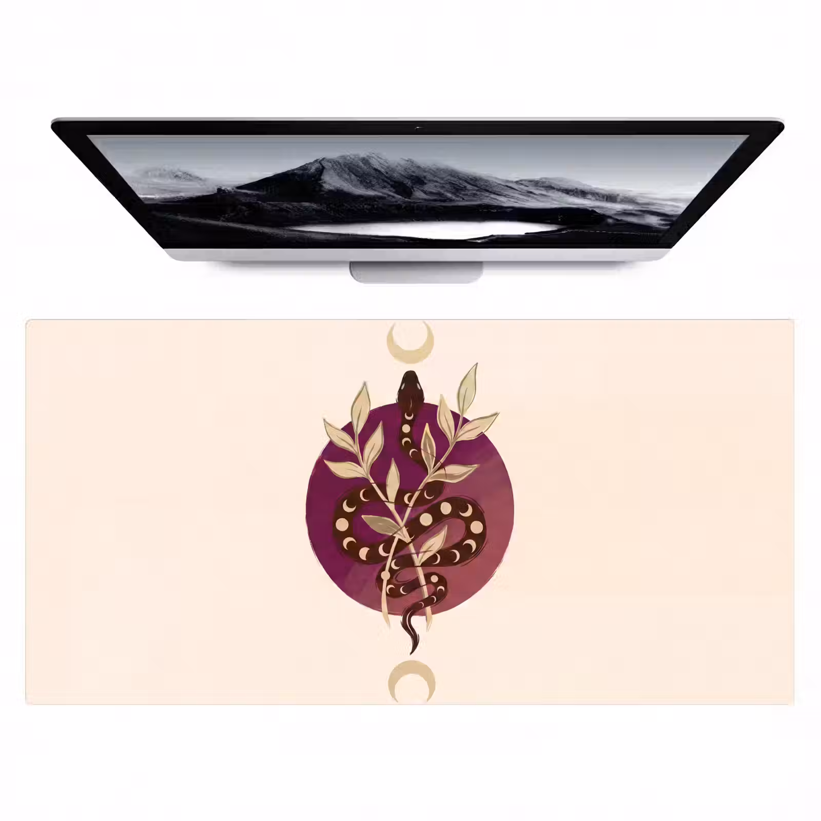 Bureau onderlegger - Dieren - Slang - Maan - Mystiek - Abstract — 1