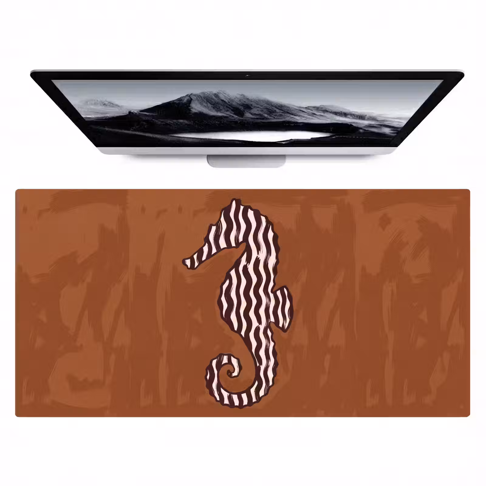 Bureau onderlegger - Dieren - Zeepaardje - Abstract - Bruin - Strepen — 1