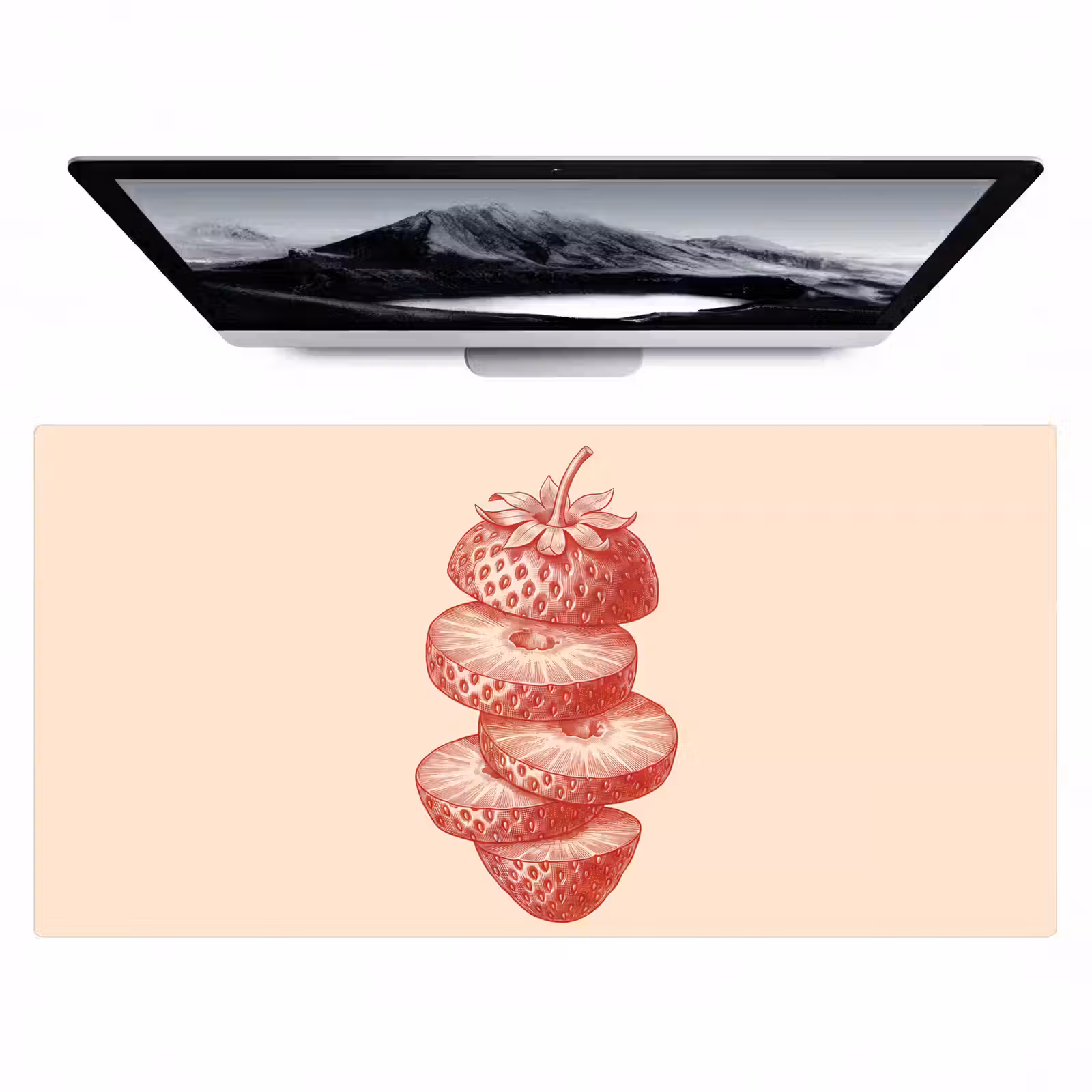 Bureau onderlegger - Fruit - Gesneden - Illustratie - Rood - Vintage — 1