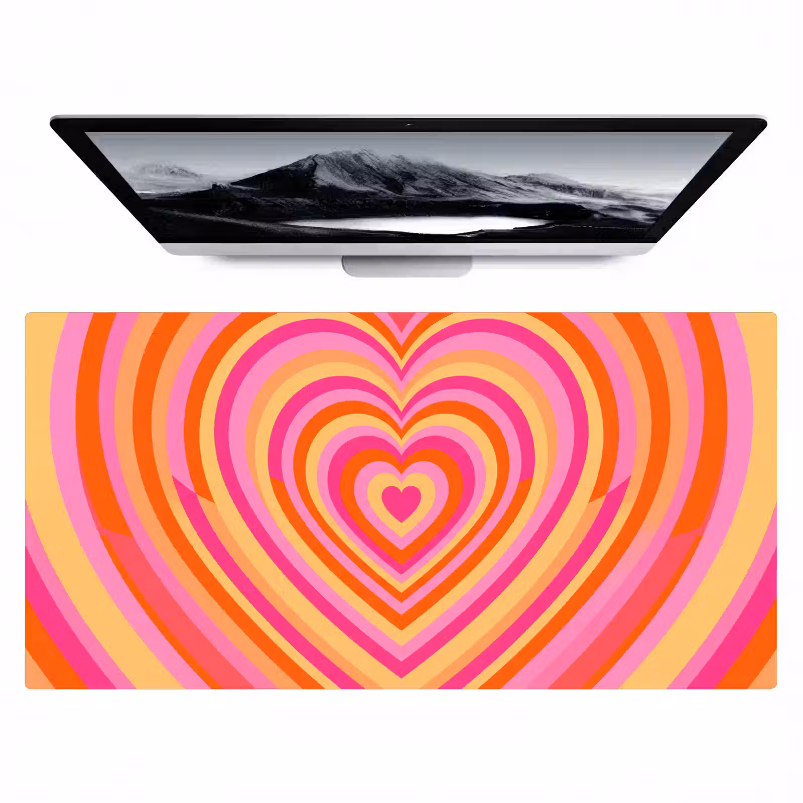 Bureau onderlegger - Hart - Concentrisch - Abstract - Liefde - Kleurrijk — 1