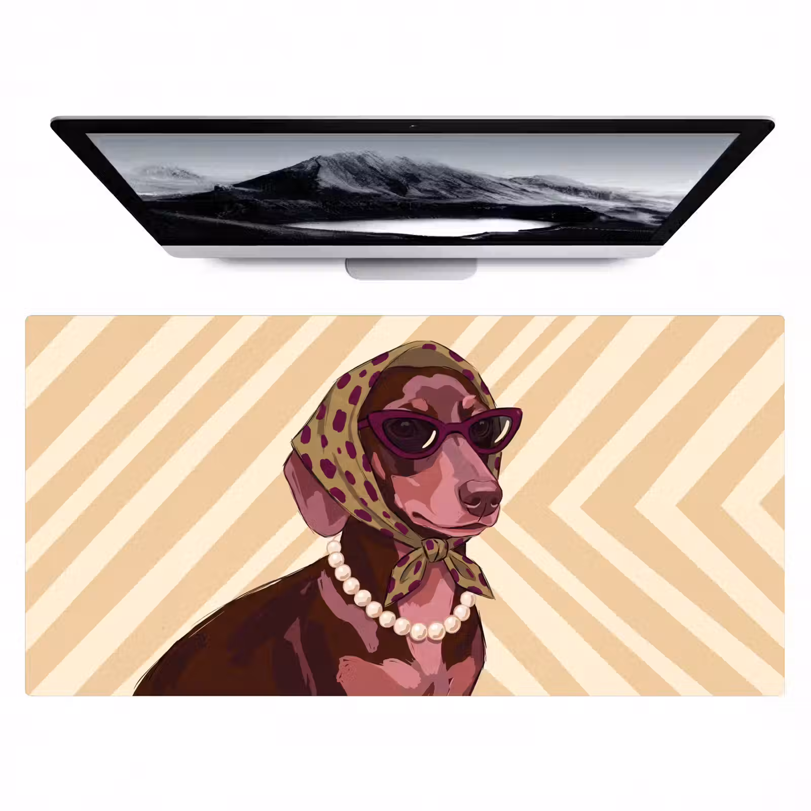 Bureau onderlegger - Hond - Zonnebril - Hoofddoek - Dieren - Modern — 1