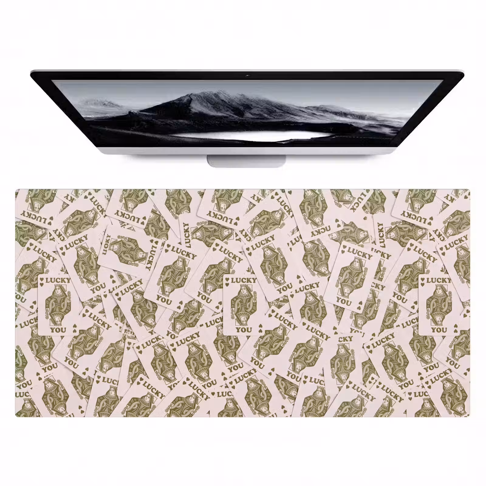 Bureau onderlegger - Kaarten - Koningin - Patroon - Groen - Spel — 1