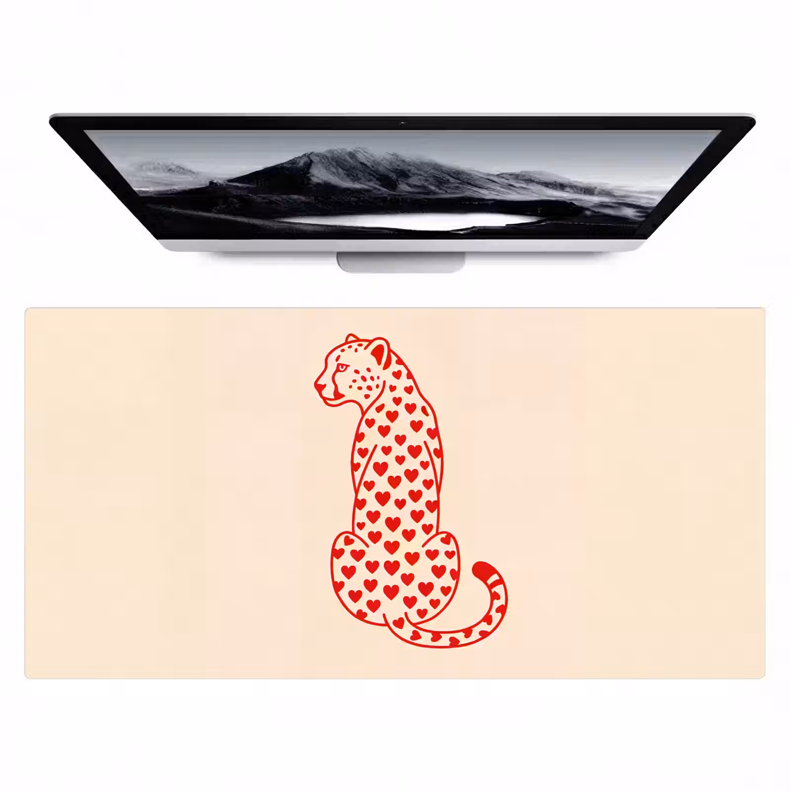 Bureau onderlegger - Kat - Harten - Dieren - Modern - Rood — 1