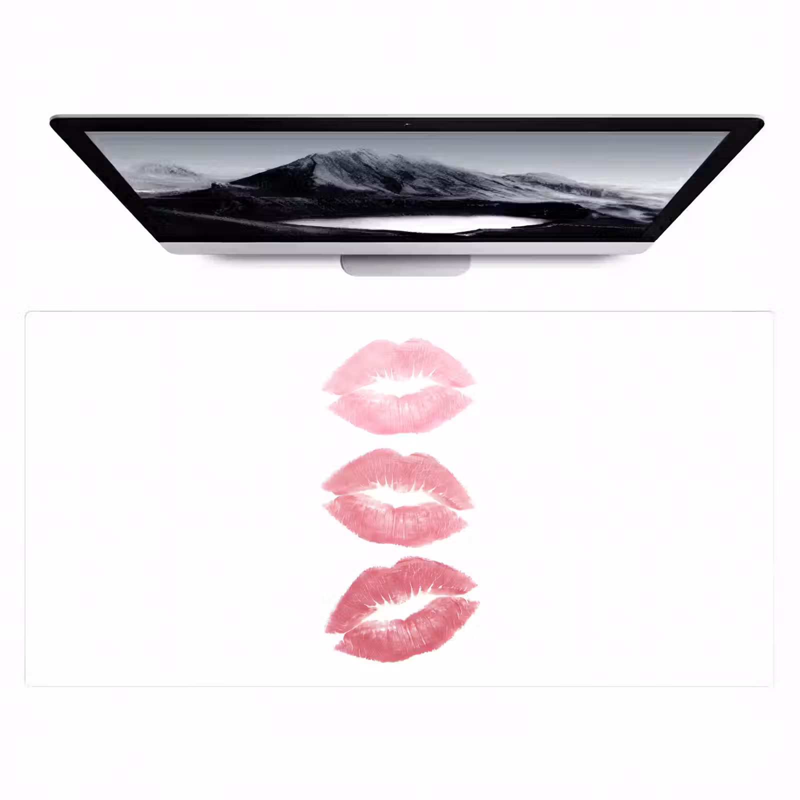 Bureau onderlegger - Lippen - Kusafdruk - Roze - Modern - Abstract — 1