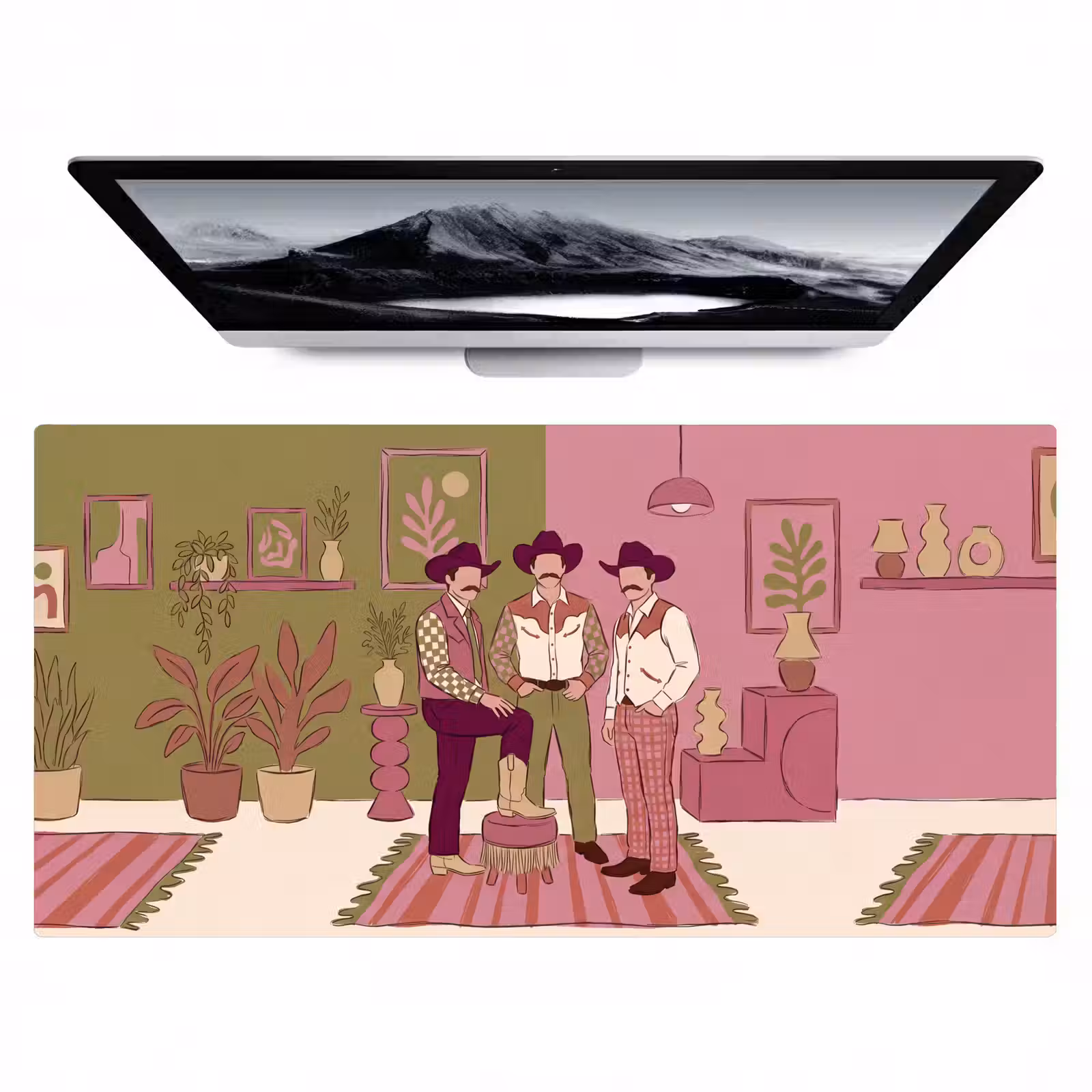 Bureau onderlegger - Mensen - Mannen - Hoeden - Retro - Interieur — 1