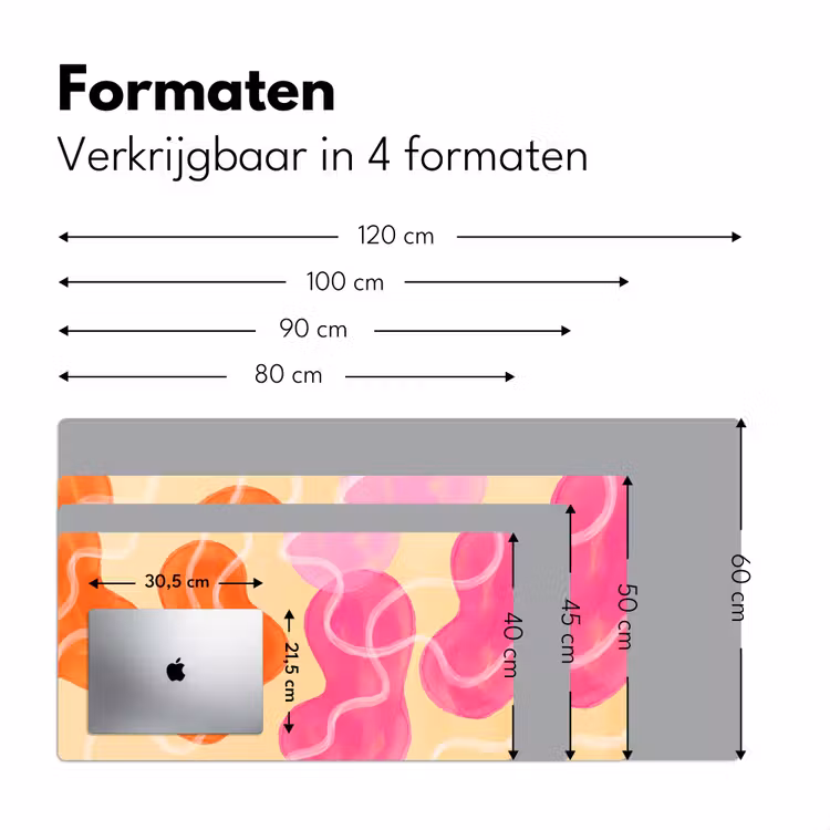 Bureau onderlegger - Abstract - Aquarel - Organisch - Oranje - Roze — 8