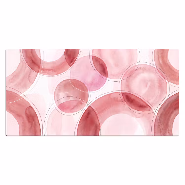 Bureau onderlegger - Abstract - Cirkels - Modern - Roze - Kunst — 2